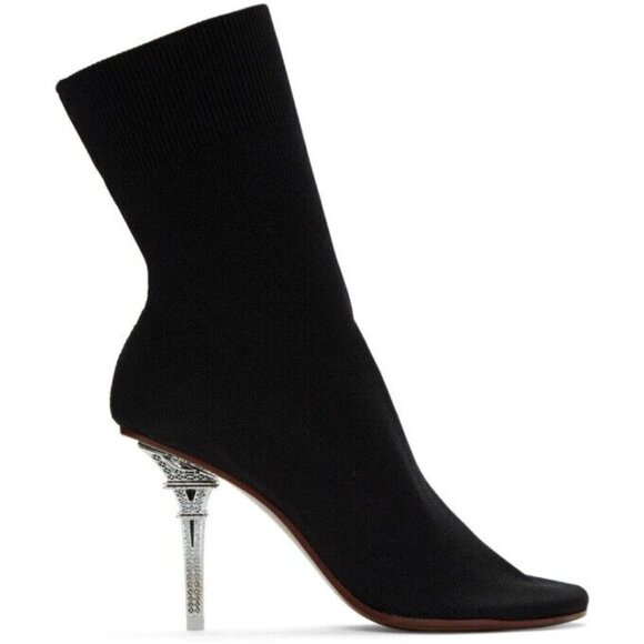 Vetements Eiffel Tower Sock Boots 39 US 8.5 Womens Black ASIS - Picture 1 of 13